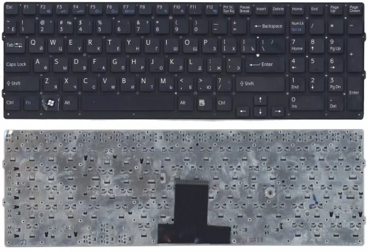 Клавиатура для ноутбука Sony Vaio VPC-EB, черная без рамки