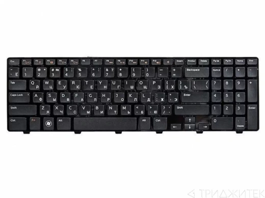 Клавиатура для ноутбука Dell Inspiron N5110, 15R, черная с рамкой, горизонтальный Enter