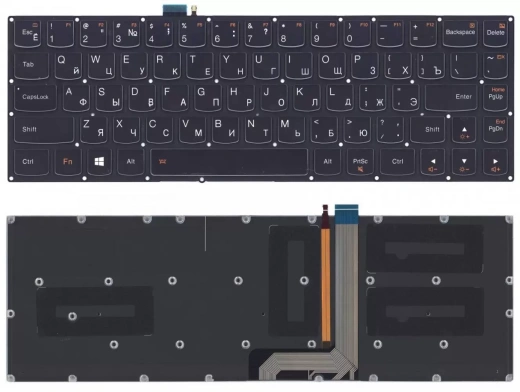 Клавиатура для ноутбука Lenovo Yoga 3 pro 13, черная с подсветкой