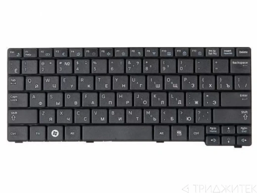 Клавиатура для ноутбука Samsung N102, N128, N145, N148, N150, NB20, NB30, черная, горизонтальный Enter