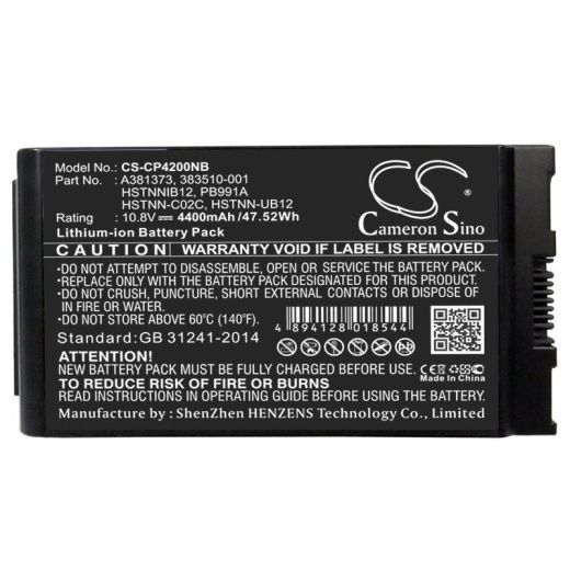 Аккумулятор CameronSino CS-CP4200NB для ноутбука HP Business Notebook 4200, 10.8В, 4400 мАч, Li-ion, черный