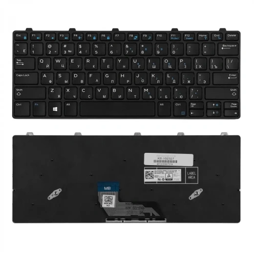 Клавиатура для ноутбука Dell Inspiron 11-3180, 3189 Series, чёрная, с рамкой, плоский Enter