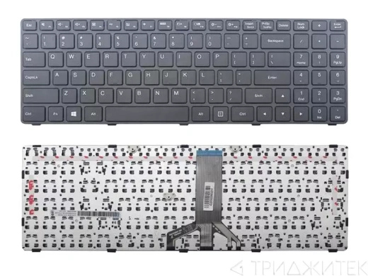 Клавиатура для ноутбука Lenovo IdeaPad 100-15IBD чёрная, с рамкой