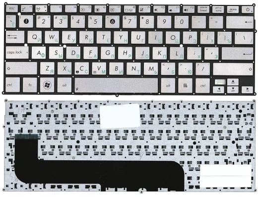 Клавиатура для ноутбука Asus UX21E, серебристая