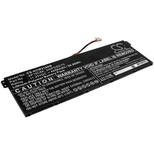Аккумулятор CameronSino CS-ACW314NB для ноутбука Acer Aspire 5 A514-52-58U3, 11.25В, 4450 мАч, 50.06 Вт, Li-Polymer, черный