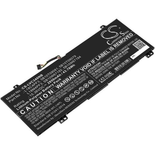 Аккумулятор CameronSino CS-LVC340NB для ноутбука Lenovo IdeaPad C340-14API, 15.36В, 2850 мАч, 43.78 Вт, Li-Polymer, черный