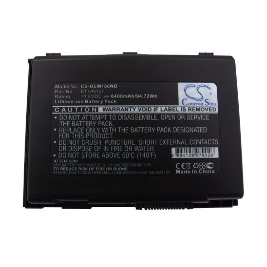 Аккумулятор CameronSino CS-DEM180NB для ноутбука Dell Alienware M18x, Alienware M18x R1, 14.8В, 6400 мАч, 94.72 Вт, Li-ion, черный