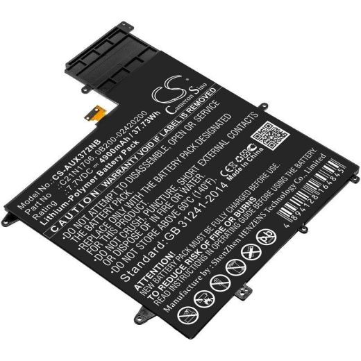 Аккумулятор CameronSino CS-AUX372NB для ноутбука Asus UX370F, UX370UA-0061A7500U, 7.7В, 4900 мАч, 37.73 Вт, Li-Polymer, черный