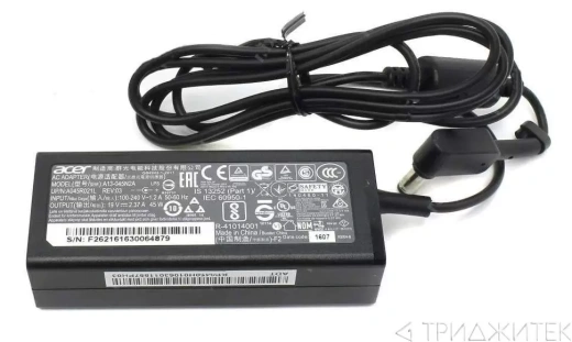 Блок питания (сетевой адаптер) для ноутбуков Acer 19V 2.37A 45W 3.0x1.1mm, без сетевого кабелем