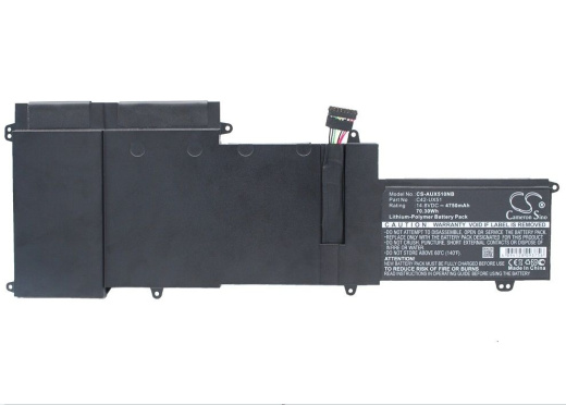 Аккумулятор CameronSino CS-AUX510NB для ноутбука Asus U500VZ, U500VZ-CN032H, UX51, 14.8В, 4750 мАч, 70.3 Вт, Li-Polymer, черный