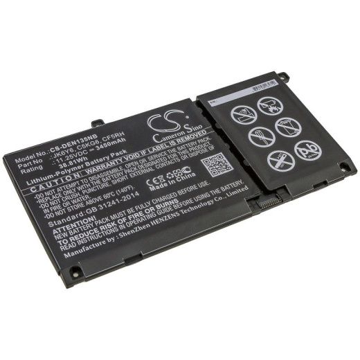 Аккумулятор CameronSino CS-DEN135NB для ноутбука Dell Inspiron 13 5301, 11.25В, 3450 мАч, 38.81 Вт, Li-Polymer, черный