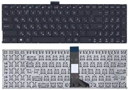 Клавиатура для ноутбука Asus K501, A501, черная с подсветкой
