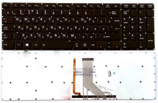 Клавиатура для ноутбука Toshiba Satellite P50-B, P50T-B, P55-B, P55T-B, черная
