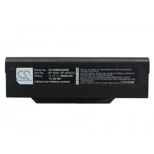 Аккумулятор CameronSino CS-WBW320HB для ноутбука WinBook W300, W320, W322, 11.1В, 6600 мАч, Li-ion, черный