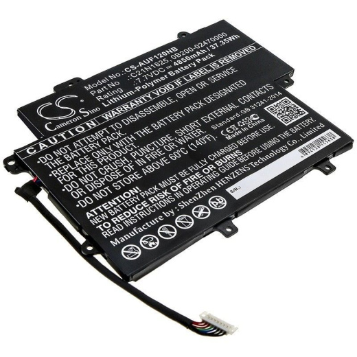 Аккумулятор CameronSino CS-AUF120NB для ноутбука Asus TP203NA, TP203NA-1E, 7.7В, 4850 мАч, 37.35 Вт, Li-Polymer, черный