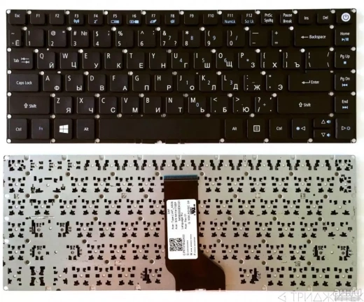 Клавиатура для ноутбука Acer Aspire E5-473, E5-422, E5-474, E5-475, E5-491G, ES1-433, N15C1, ES1-432, TravelMate P248, P249, черная, без рамки
