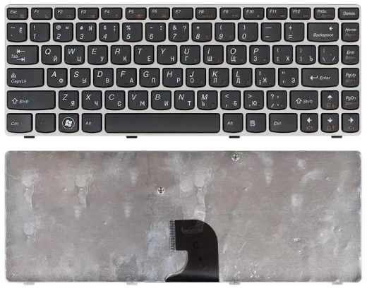 Клавиатура для ноутбука Lenovo IdeaPad Z360, Z460 RU, Silver Frame, Key Series