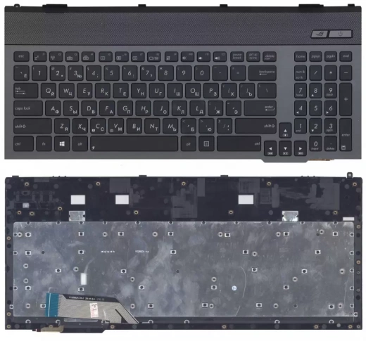 Клавиатура для ноутбука Asus G55, g55v, g55vw, g57, g57v, g57vw, черная с рамкой и подсветкой