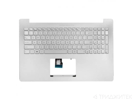 Клавиатура для ноутбука Asus N501JW с топкейсом, серебристая панель, с подсветкой без крепления под HDD, US раскладка