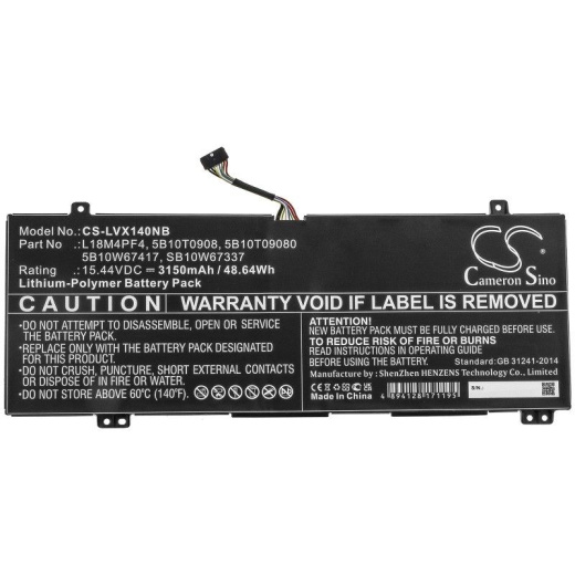 Аккумулятор CameronSino CS-LVX140NB для ноутбука Lenovo IdeaPad S540-14API, 15.44В, 3150 мАч, 48.64 Вт, Li-Polymer, черный