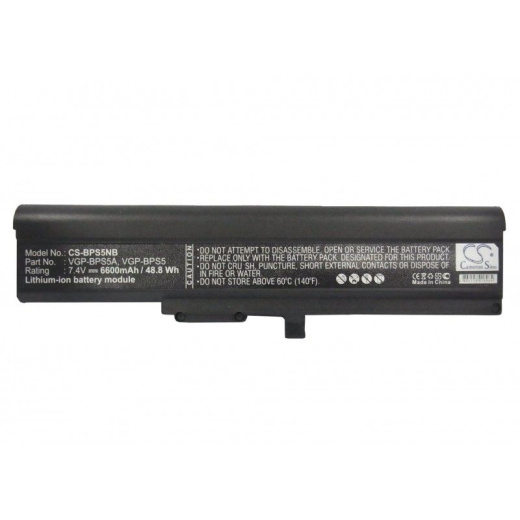 Аккумулятор CameronSino CS-BPS5NB для ноутбука Sony AIO TX36TP, AIO TX37TP, 7.4В, 6600 мАч, Li-ion, черный