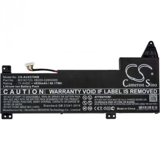 Аккумулятор CameronSino CS-AUX570NB для ноутбука Asus FX570UD, FX570ZD, 11.4В, 4050 мАч, 46.17 Вт, Li-ion, черный