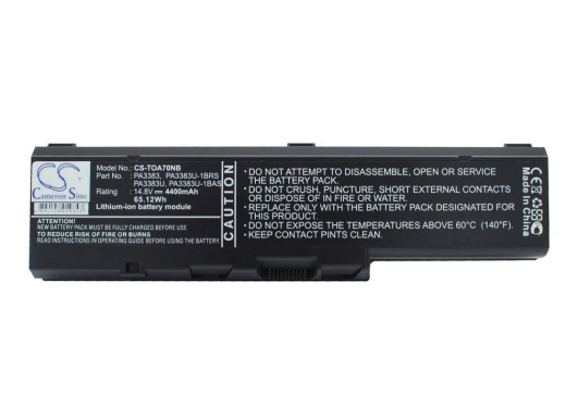 Аккумулятор CameronSino CS-TOA70NB для ноутбука Toshiba Satellite A70, Satellite A70-S2362, 14.8В, 4400 мАч, 65.12 Вт, Li-ion, черный