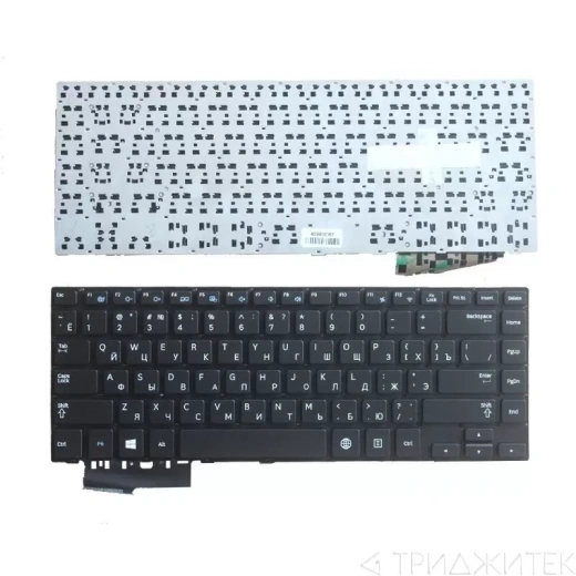Клавиатура для ноутбука Samsung NP370R4E, NP450R4E чёрная, с подсветкой