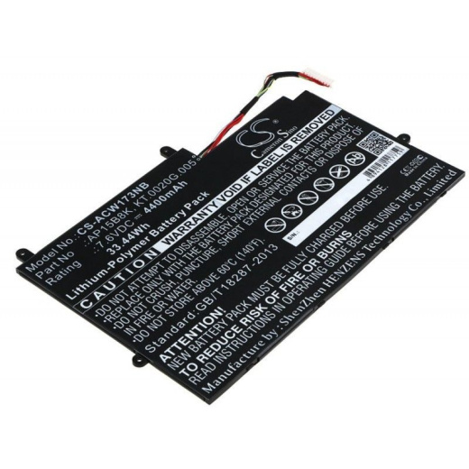 Аккумулятор CameronSino CS-ACW173NB для ноутбука Acer Aspire Switch 11 SW5-173, 7.6В, 4400 мАч, 33.44 Вт, Li-Polymer, черный