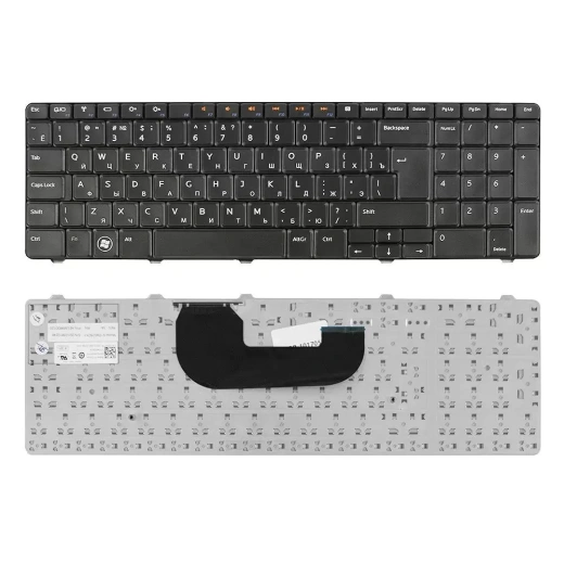 Клавиатура для ноутбука Dell Inspiron N7010, 17R Series. Г-образный Enter. Черная, без рамки