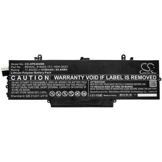 Аккумулятор CameronSino CS-HPE404NB для ноутбука HP EliteBook 1040 G4, 1040 G4(1EM81EA), 11.55В, 5700 мАч, 65.84 Вт, Li-Polymer, черный