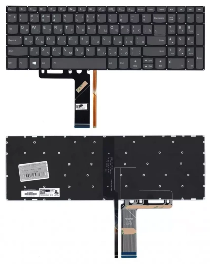Клавиатура для ноутбука Lenovo IdeaPad S340-15 черная с подсветкой