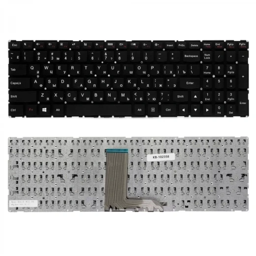 Клавиатура для ноутбука Lenovo IdeaPad 700-15ISK 4K Series, чёрная, без рамки, плоский Enter