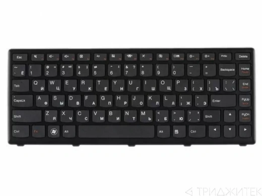 Клавиатура для ноутбука Lenovo S300, S400, S400U, S405, S40-70, черная с рамкой, горизонтальный Enter
