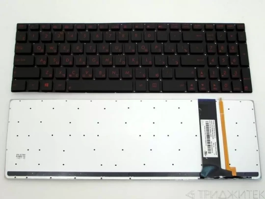 Клавиатура для ноутбука Asus G56 N56 N76 N550 N750, черная с подсветкой 