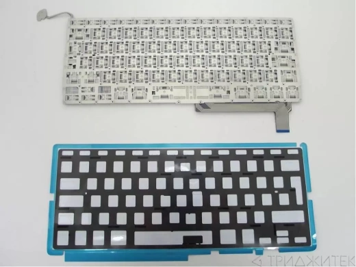 Клавиатура для ноутбука Apple MacBook A1286 с SD чёрная, плоский Enter, с подсветкой