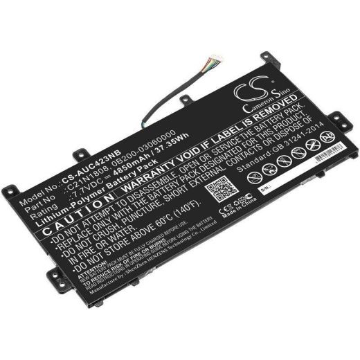 Аккумулятор CameronSino CS-AUC423NB для ноутбука Asus C423, C423NA, 7.7В, 4850 мАч, 37.35 Вт, Li-Polymer, черный