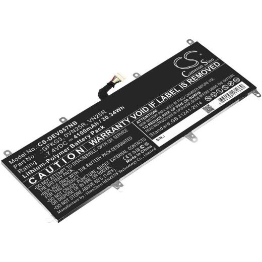 Аккумулятор CameronSino CS-DEV057NB для ноутбука Dell Venue 10 Pro, 10 Pro 5056, 7.4В, 4100 мАч, 30.34 Вт, Li-Polymer, черный