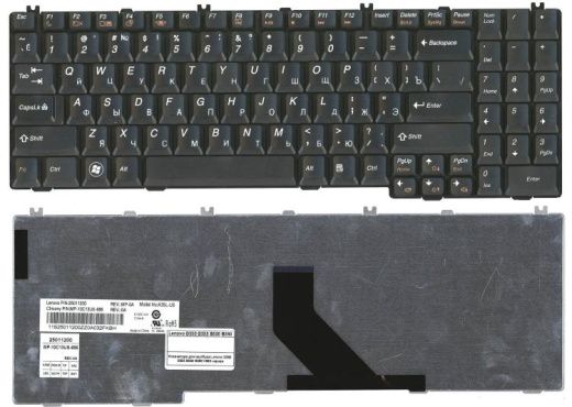 Клавиатура для ноутбука Lenovo IdeaPad G550, G555, B550 Черная