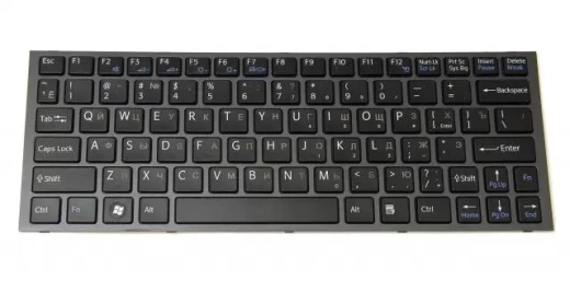 Клавиатура для Sony VPC-YA/VPC-YB Series RU, Gray frame/Black key