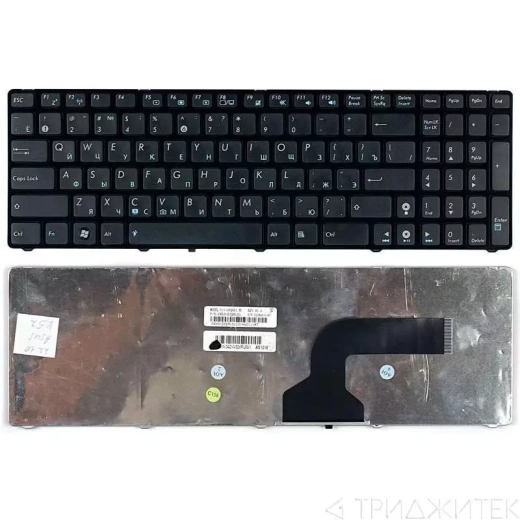 Клавиатура для ноутбука Asus K52, K53, G73, A52, G60 чёрная, с рамкой