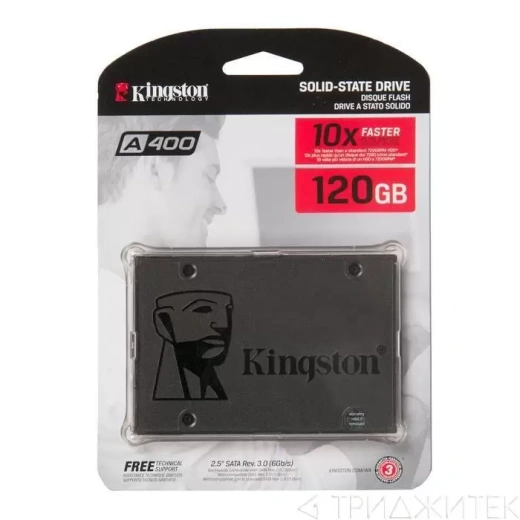 Твердотельный накопитель SSD Kingston SATA III 120Gb SA400S37/120G A400 2.5"
