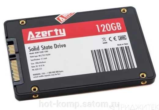 Внутренний SSD накопитель Azerty Bory R500 120Gb (SATA III, 2.5", NAND 3D TLC)