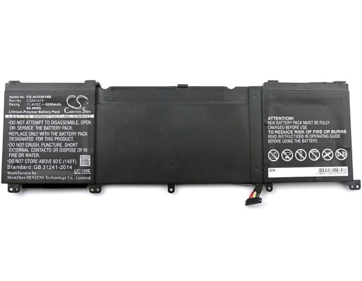 Аккумулятор CameronSino CS-AUX501NB для ноутбука Asus G501JW, G501JW-BHI7N12, ZenBook Pro UX501, 11.4В, 8200 мАч, 93.48 Вт, Li-Polymer, черный