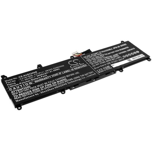 Аккумулятор CameronSino CS-AUS330NB для ноутбука Asus adol 13, ADOL 13FA, 11.55В, 3600 мАч, 41.58 Вт, Li-Polymer, черный