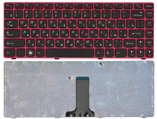 Клавиатура для ноутбука Lenovo Z370, Z470, RU, Red frame, key Series