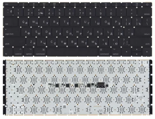 Клавиатура для ноутбука Apple MacBook 12" A1534 2015+ Small Enter черная