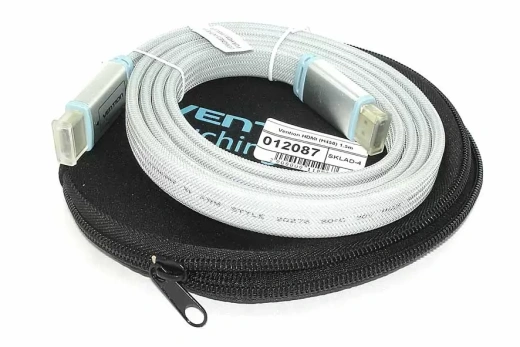 Кабель Vention HDMI (H450) 1.5m, серый плоский в оплетке