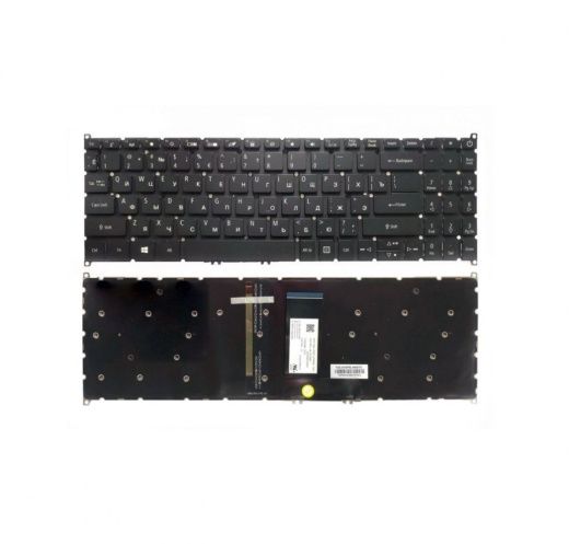 Клавиатура для ноутбука Acer Aspire A515-52 черная с подсветкой