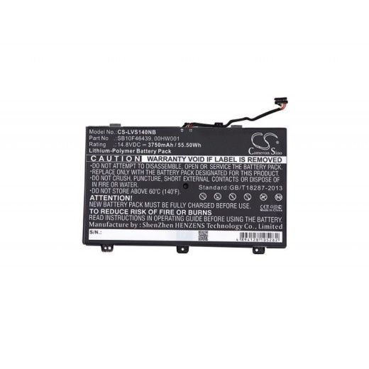 Аккумулятор CameronSino CS-LVS140NB для ноутбука Lenovo ThinkPad S3 Yoga, ThinkPad Yoga 14, 14.8В, 3750 мАч, 55.5 Вт, Li-Polymer, черный